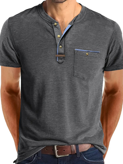 T-shirt Élégant à Col Ras Du Cou Avec Poche