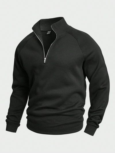 Pull Élégant À Fermeture Éclair En Coton