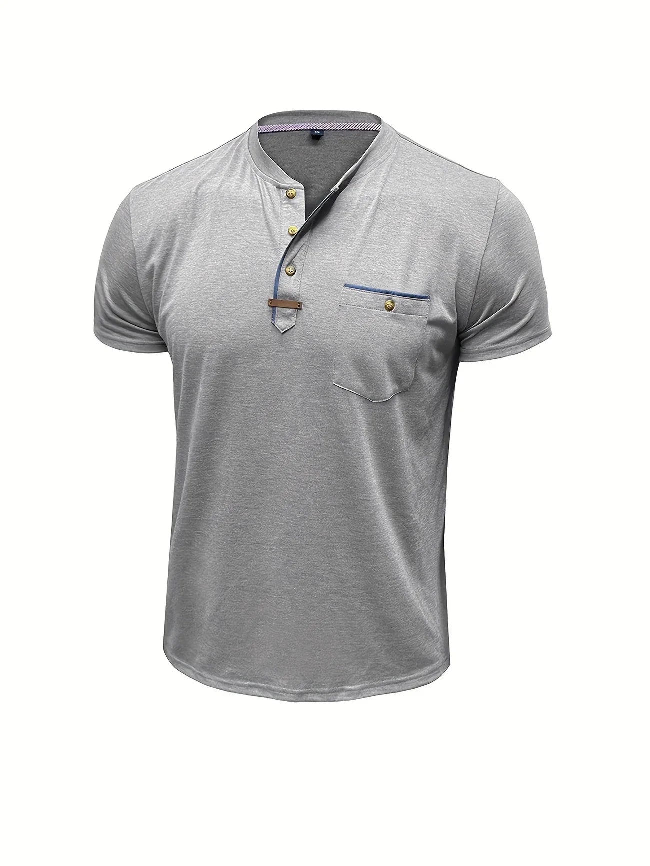 T-shirt Élégant à Col Ras Du Cou Avec Poche