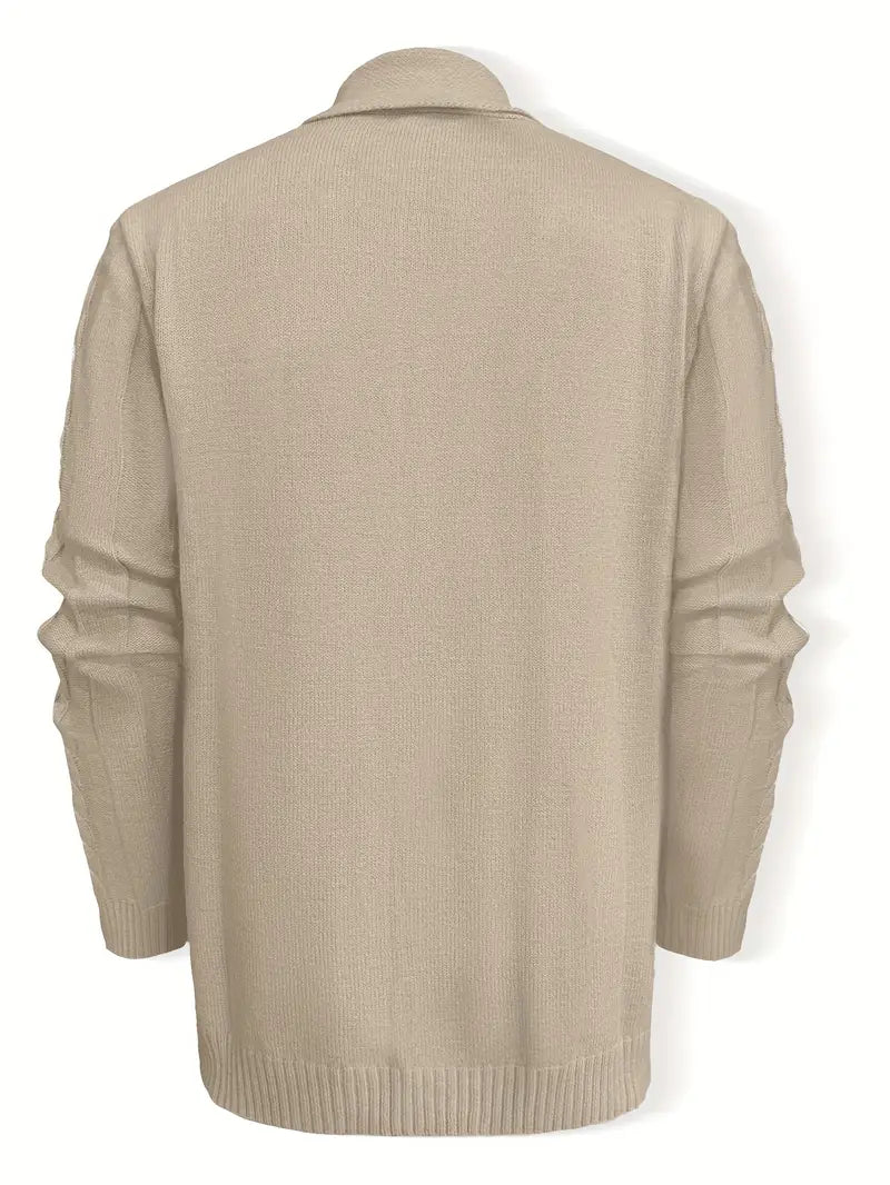 Cardigan Décontracté À Manches Longues En Tricot