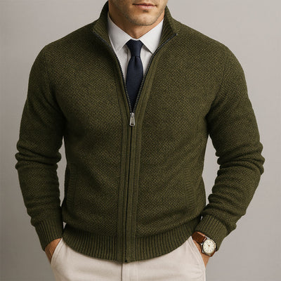 Cardigan Zippé En Lain Mérinos