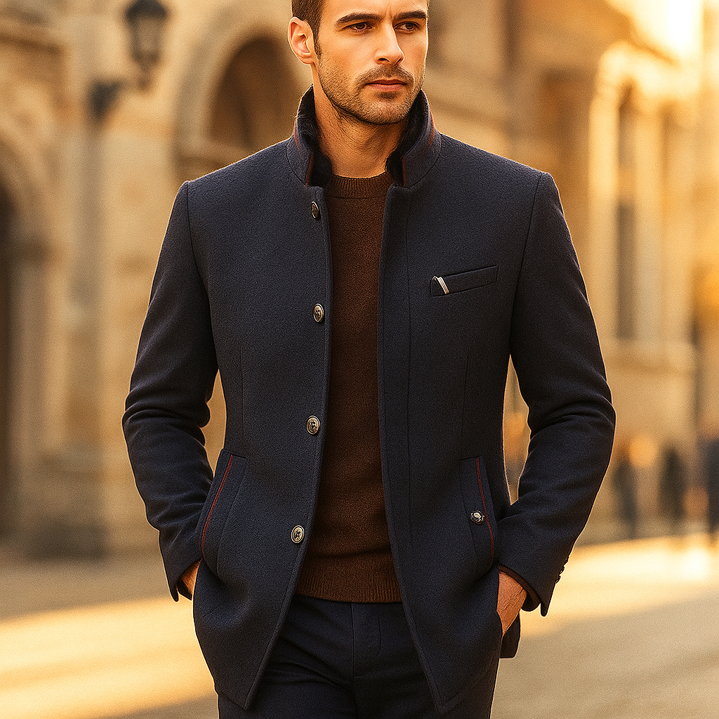Manteau 3/4 Élégant En Laine