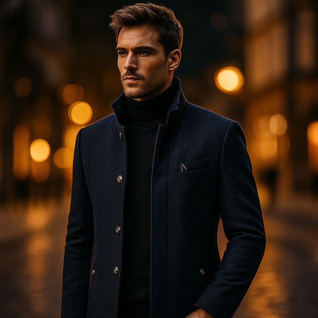 Manteau 3/4 Élégant En Laine