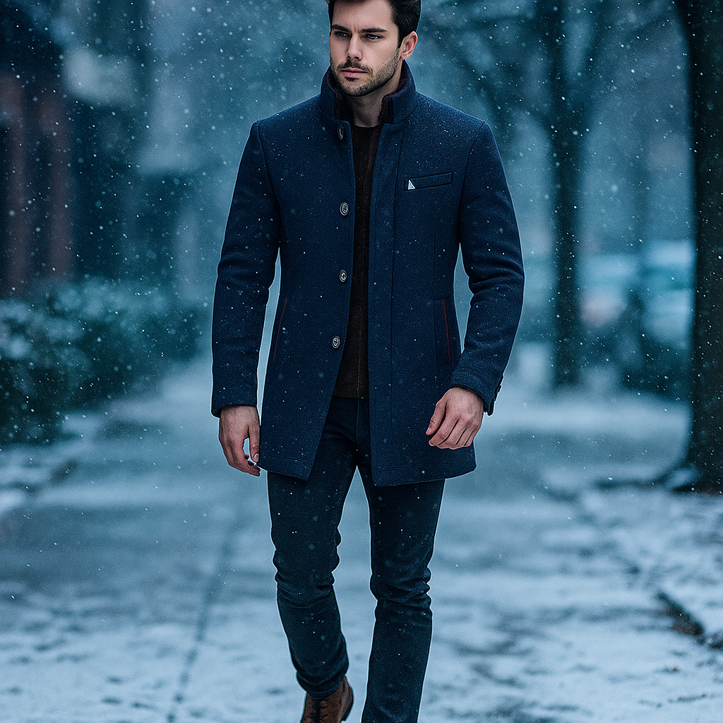 Manteau 3/4 Élégant En Laine