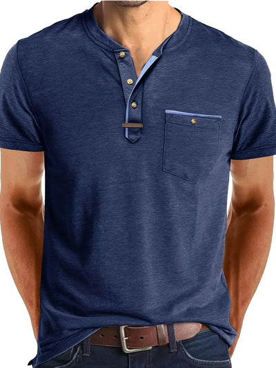 T-shirt Élégant à Col Ras Du Cou Avec Poche