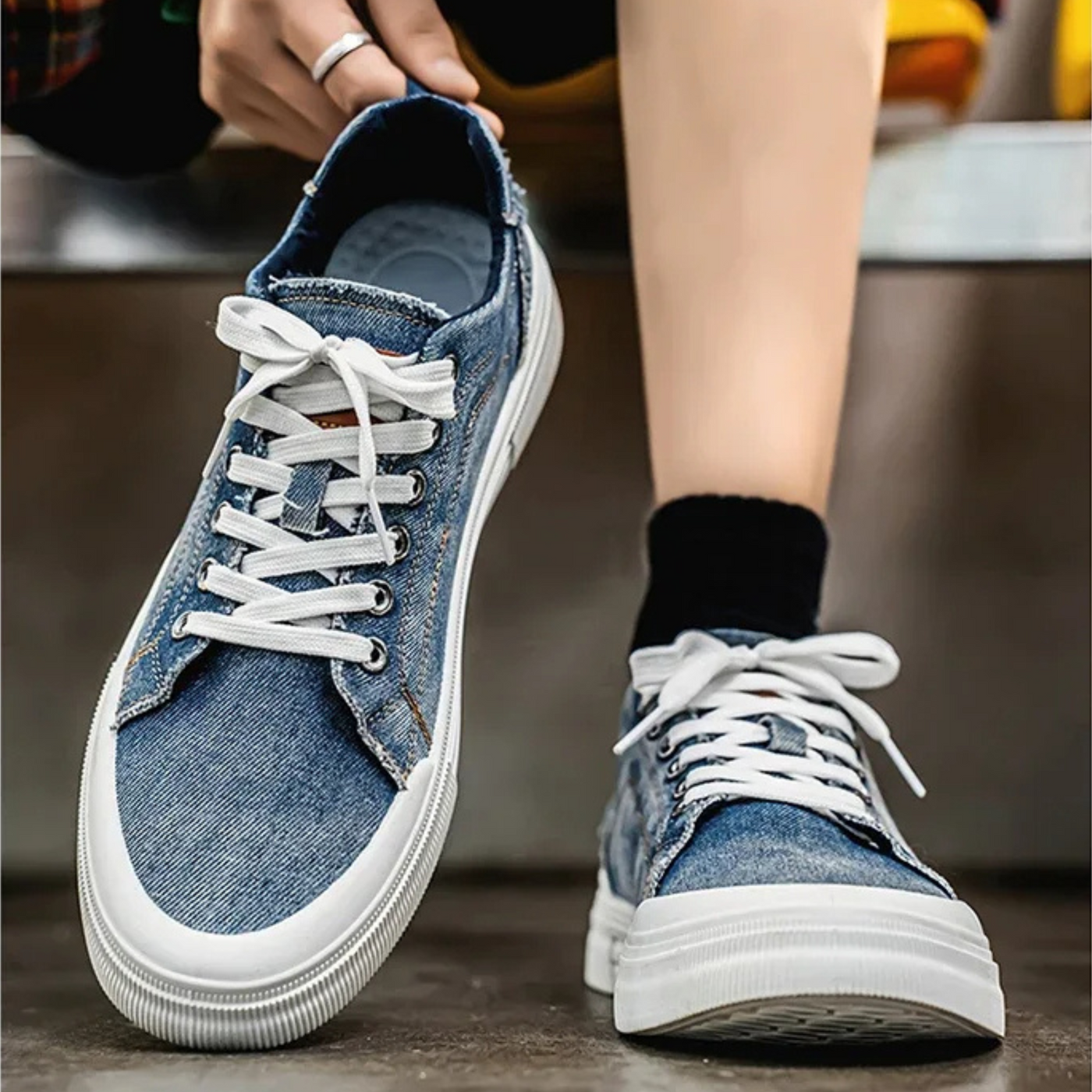 Baskets Élégantes En Denim