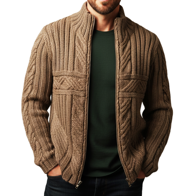 Cardigan Avec Col Montant & Fermeture Zippée