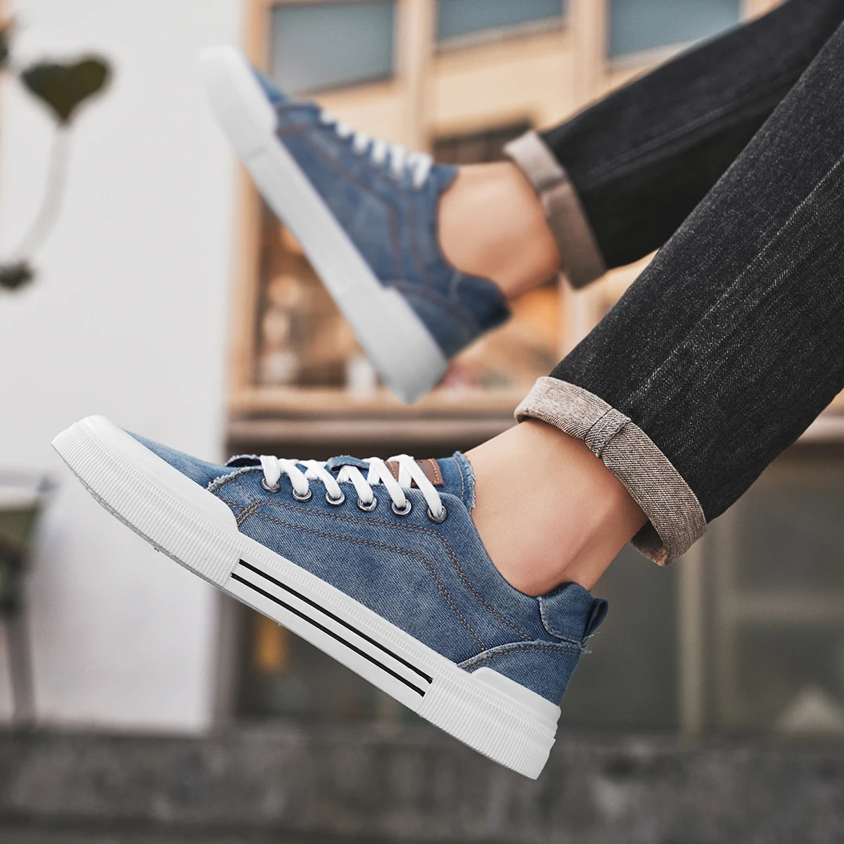 Baskets Élégantes En Denim