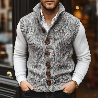 Gilet Boutonné En Tricot