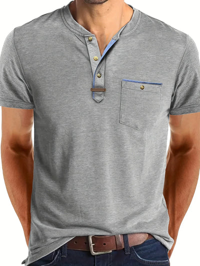 T-shirt Élégant à Col Ras Du Cou Avec Poche