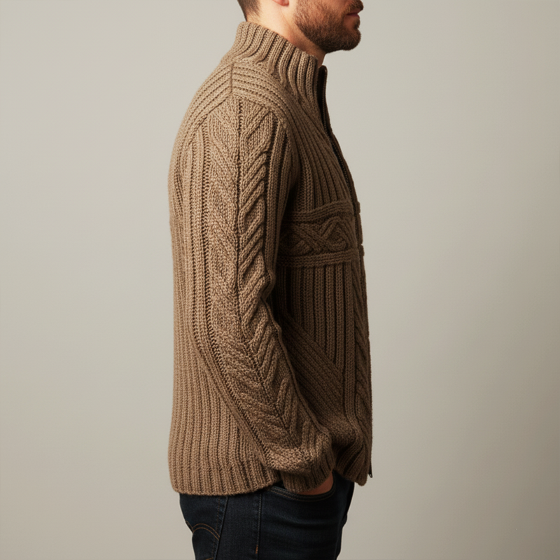 Cardigan Avec Col Montant & Fermeture Zippée