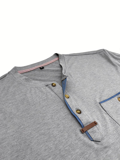 T-shirt Élégant à Col Ras Du Cou Avec Poche