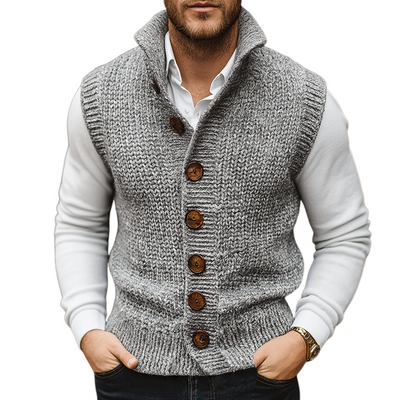 Gilet Boutonné En Tricot