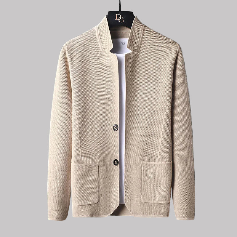 Veste Cardigan Lucio En Maille À Col Montant