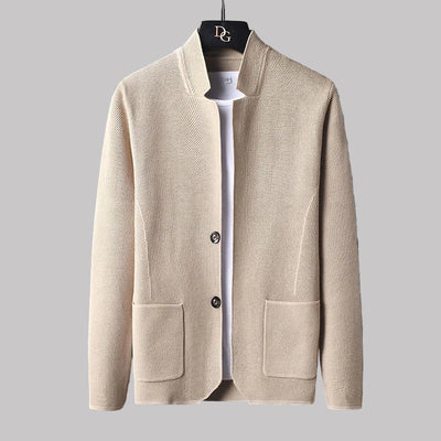 Veste Cardigan Lucio En Maille À Col Montant