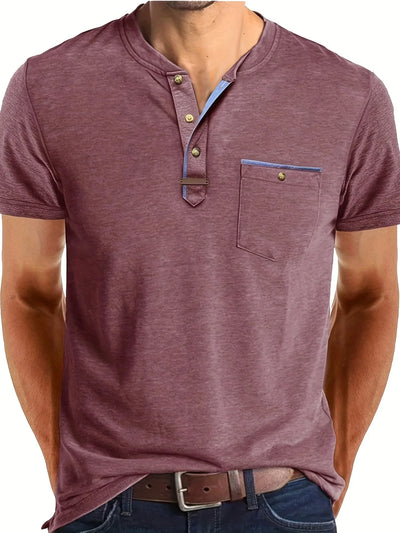 T-shirt Élégant à Col Ras Du Cou Avec Poche