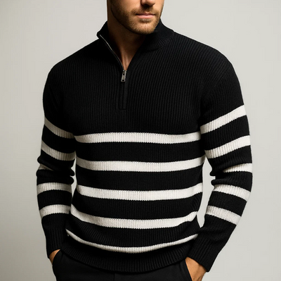 Pull Sebby Zippé En Tricot Côtelé