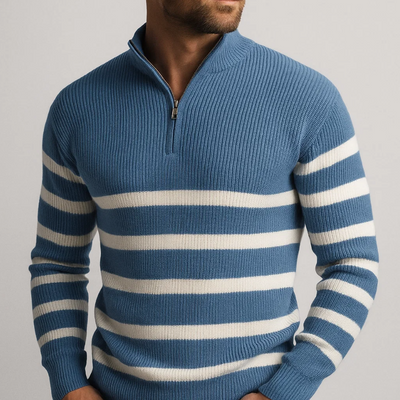 Pull Sebby Zippé En Tricot Côtelé