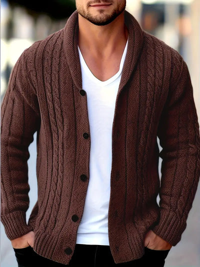 Cardigan Décontracté À Manches Longues En Tricot