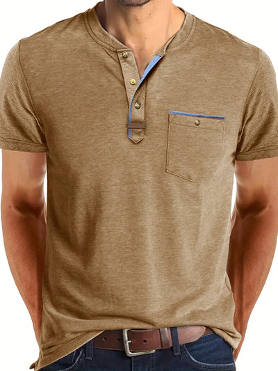 T-shirt Élégant à Col Ras Du Cou Avec Poche