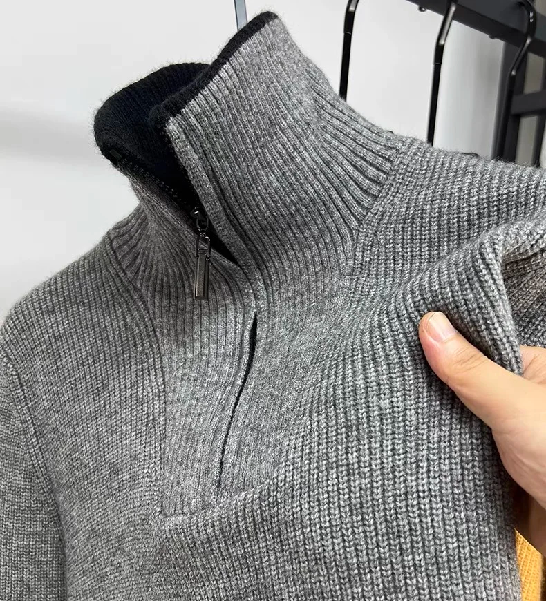 Pull Manly Demi-Zippé En Laine