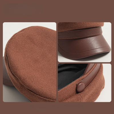 Casquette Beret En Cuir